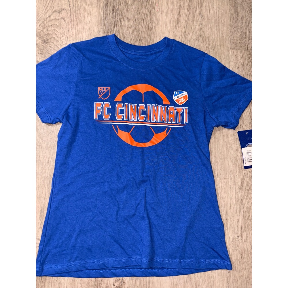 MLS FC Cincinnati Girls Royal Blue Graphic T-Shirt Size L 10-12 New NWT